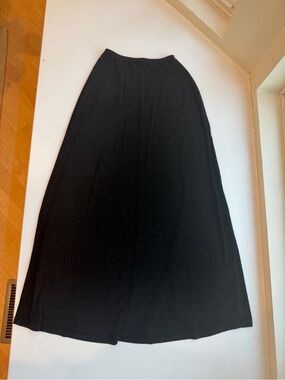 Y2K BCBG Paris Black Maxi Skirt Modal Stretch Minimalist